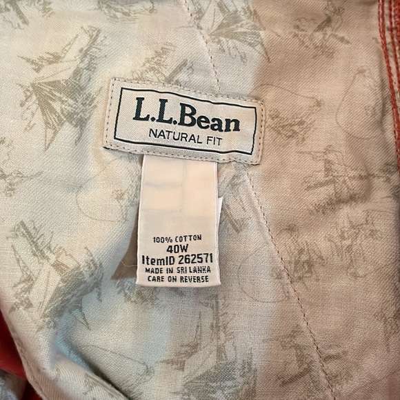 LL Bean Red Cargo Shorts 40 Mens - Picture 4 of 6